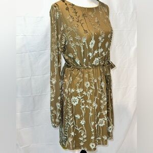 Green Casual Floral Dress